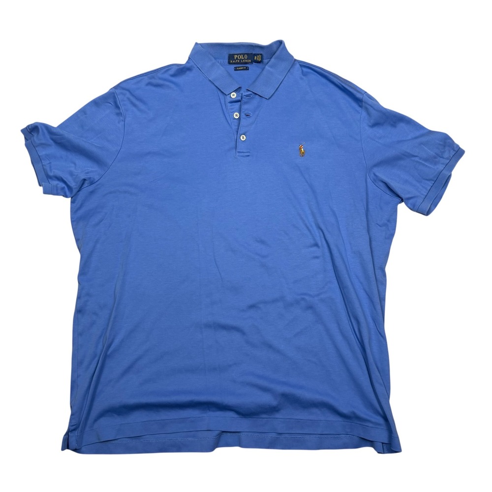Polo Ralph Lauren Mens XXL Blue Classic Fit Short Sleeve Pony Logo Polo Shirt - Picture 2 of 7